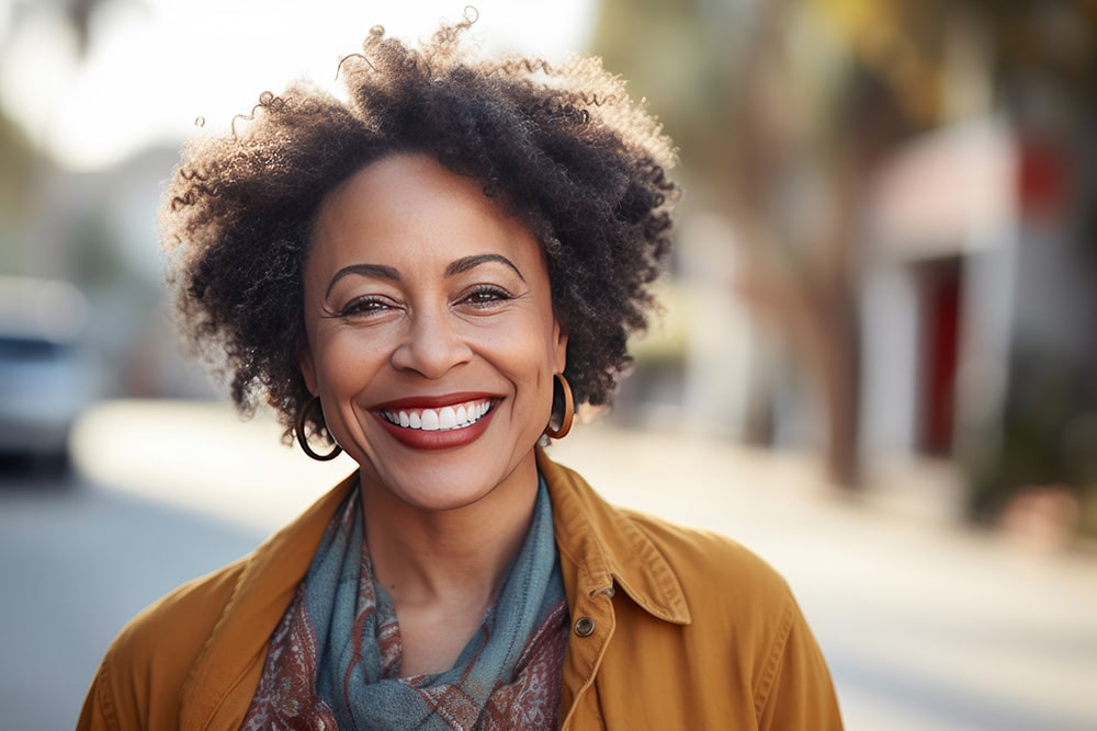 Woman smiling