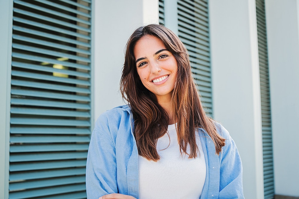 Woman smiling