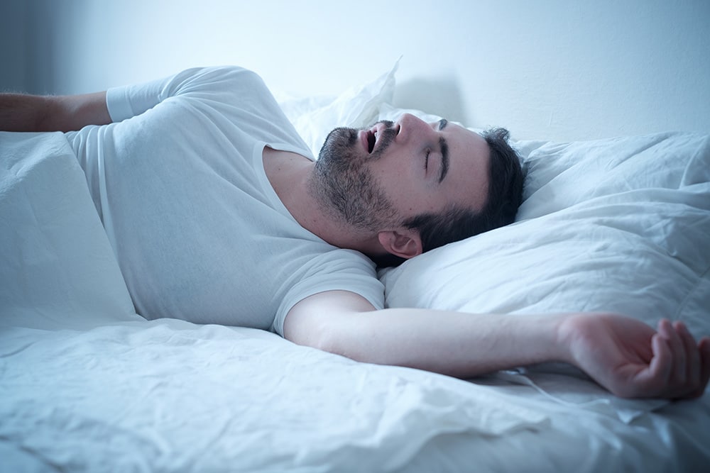Man snoring