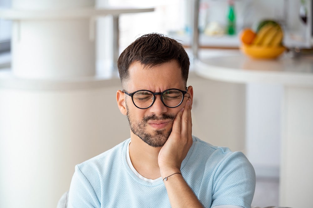 Man with toothache